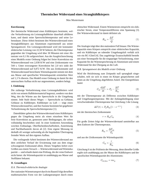Erste Seite einer Arbeit, gesetzt in der Vorlage IEEE Conference Paper
