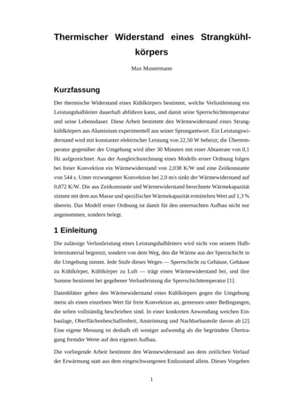 Erste Seite einer Arbeit, gesetzt in der Vorlage TUM Abschlussarbeit